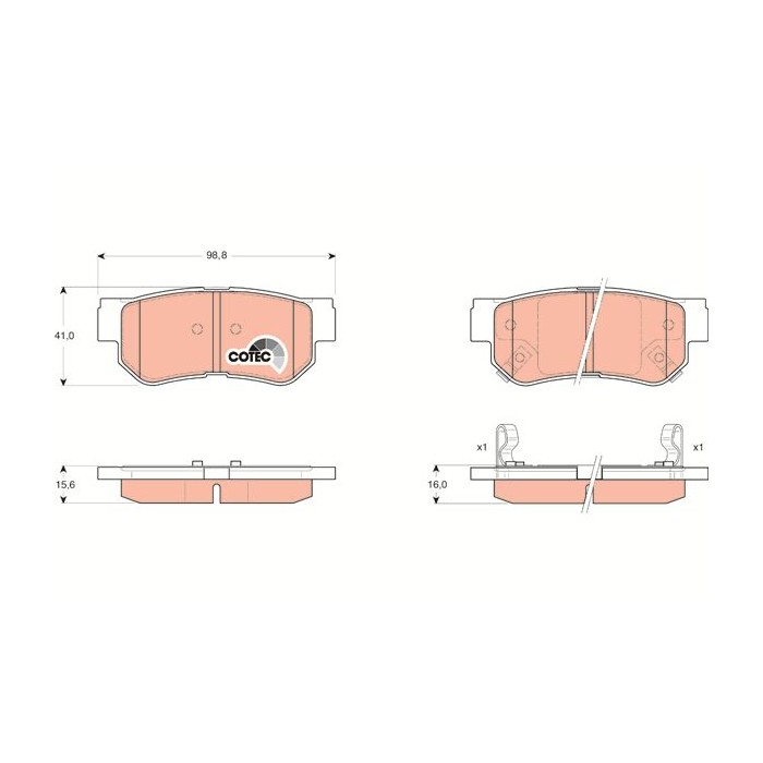 TRW COTEC Bremsbelagsatz, Scheibenbremse GDB3284