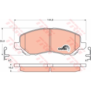 TRW COTEC Bremsbelagsatz, Scheibenbremse GDB3287