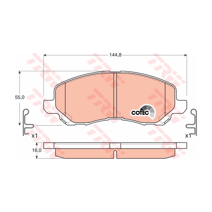 TRW COTEC Bremsbelagsatz, Scheibenbremse GDB3287