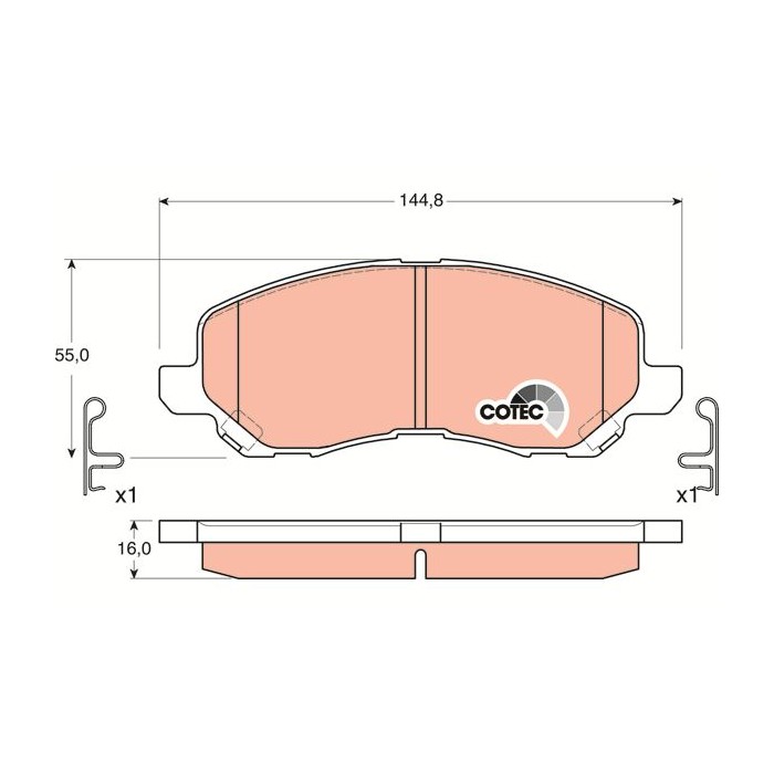 TRW COTEC Bremsbelagsatz, Scheibenbremse GDB3287