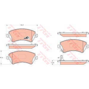TRW COTEC Bremsbelagsatz, Scheibenbremse GDB3288