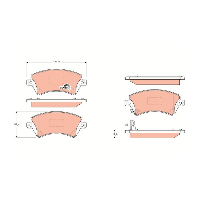 TRW COTEC Bremsbelagsatz, Scheibenbremse GDB3288