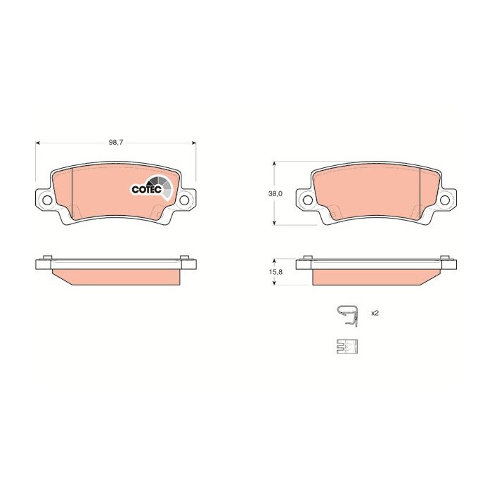 TRW COTEC Bremsbelagsatz, Scheibenbremse GDB3289