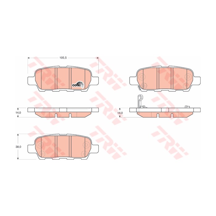TRW COTEC Bremsbelagsatz, Scheibenbremse GDB3294