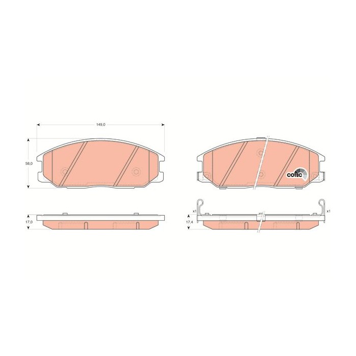 TRW COTEC Bremsbelagsatz, Scheibenbremse GDB3297