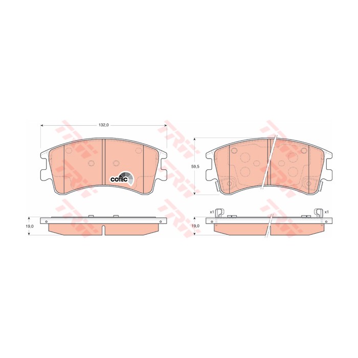 TRW COTEC Bremsbelagsatz, Scheibenbremse GDB3310