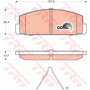 TRW COTEC Bremsbelagsatz, Scheibenbremse GDB3311