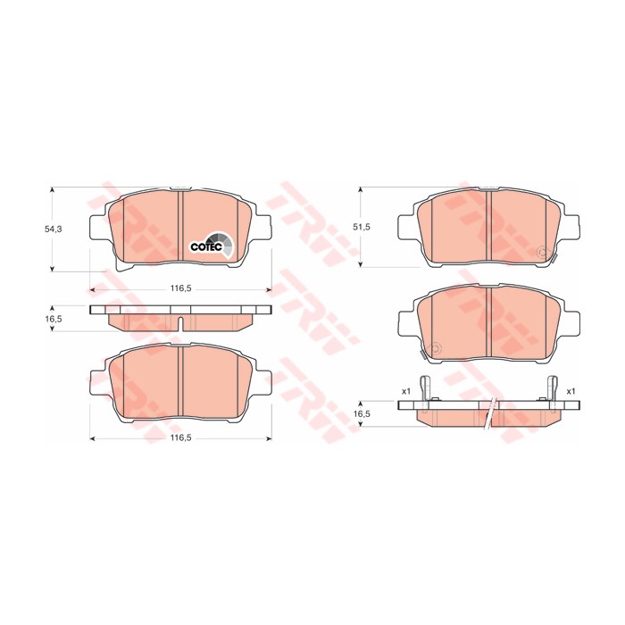 TRW COTEC Bremsbelagsatz, Scheibenbremse GDB3317