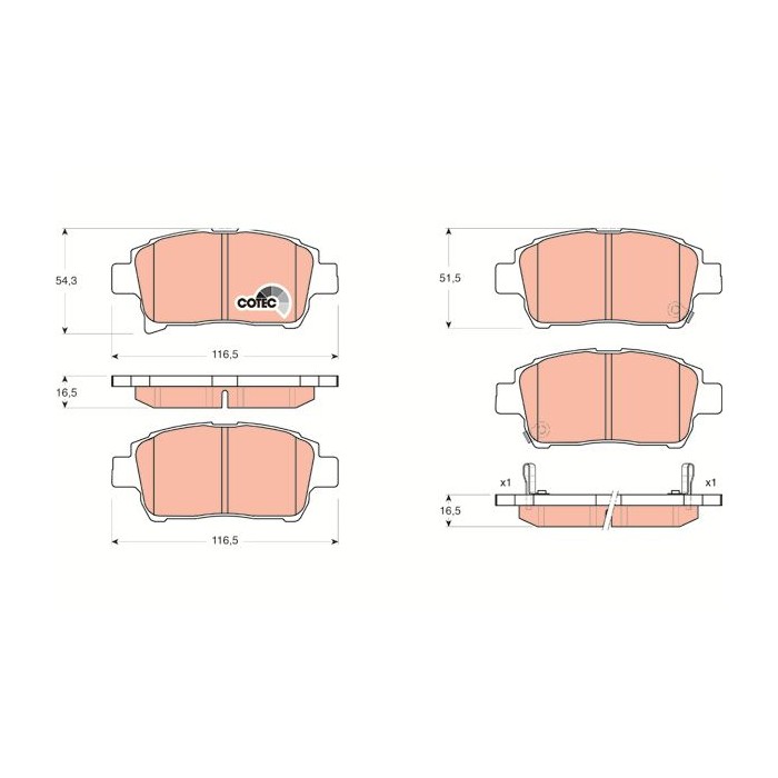 TRW COTEC Bremsbelagsatz, Scheibenbremse GDB3317