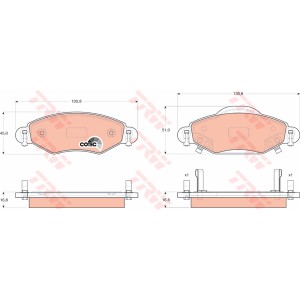 TRW COTEC Bremsbelagsatz, Scheibenbremse GDB3324