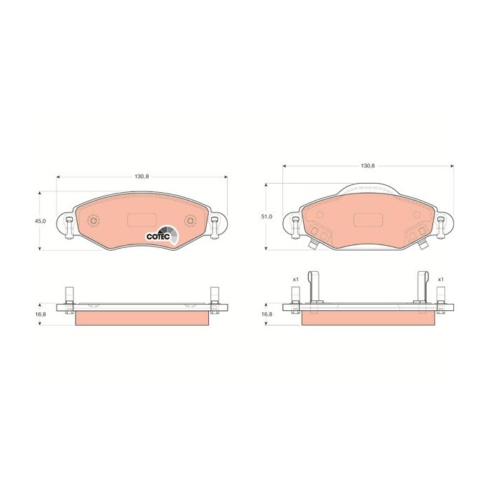 TRW COTEC Bremsbelagsatz, Scheibenbremse GDB3324