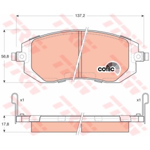 TRW COTEC Bremsbelagsatz, Scheibenbremse GDB3328