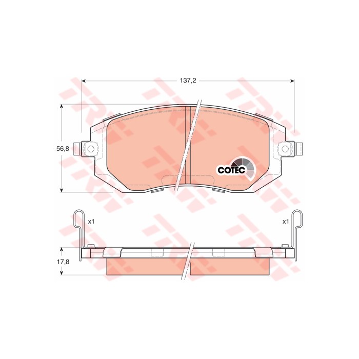 TRW COTEC Bremsbelagsatz, Scheibenbremse GDB3328