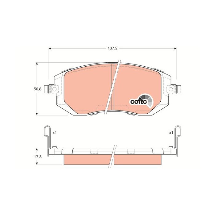 TRW COTEC Bremsbelagsatz, Scheibenbremse GDB3328