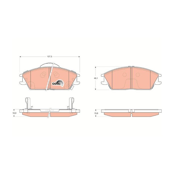 TRW COTEC Bremsbelagsatz, Scheibenbremse GDB3331