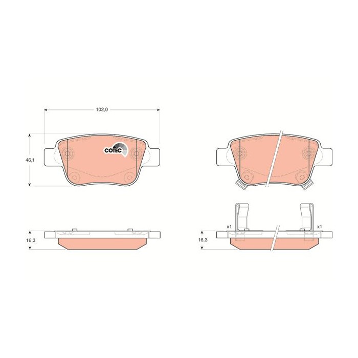 TRW COTEC Bremsbelagsatz, Scheibenbremse GDB3337