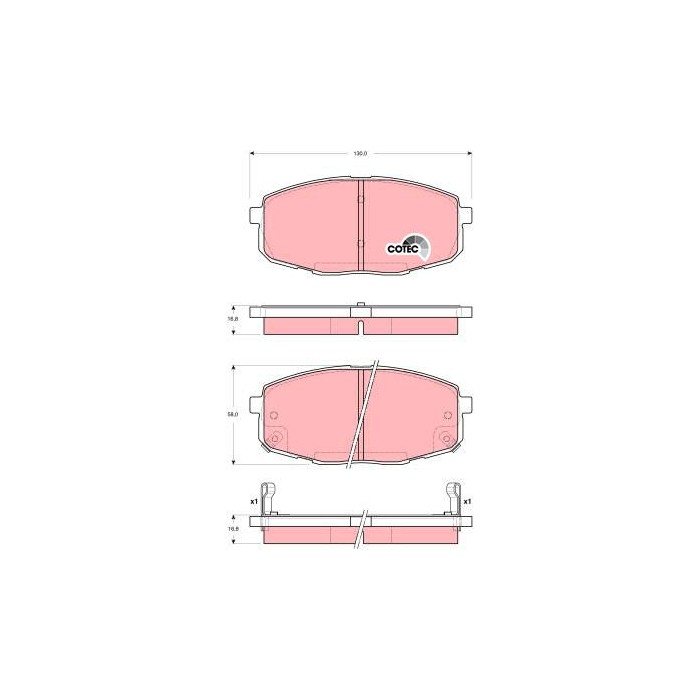 TRW COTEC Bremsbelagsatz, Scheibenbremse GDB3342
