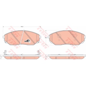 TRW COTEC Bremsbelagsatz, Scheibenbremse GDB3343