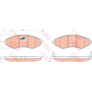 TRW COTEC Bremsbelagsatz, Scheibenbremse GDB3347