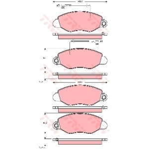TRW COTEC Bremsbelagsatz, Scheibenbremse GDB3354