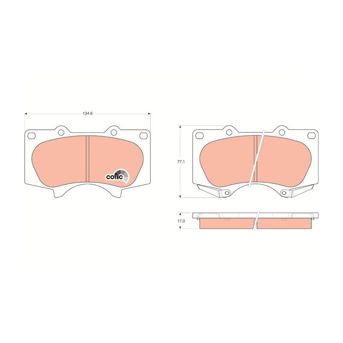 TRW COTEC Bremsbelagsatz, Scheibenbremse GDB3364