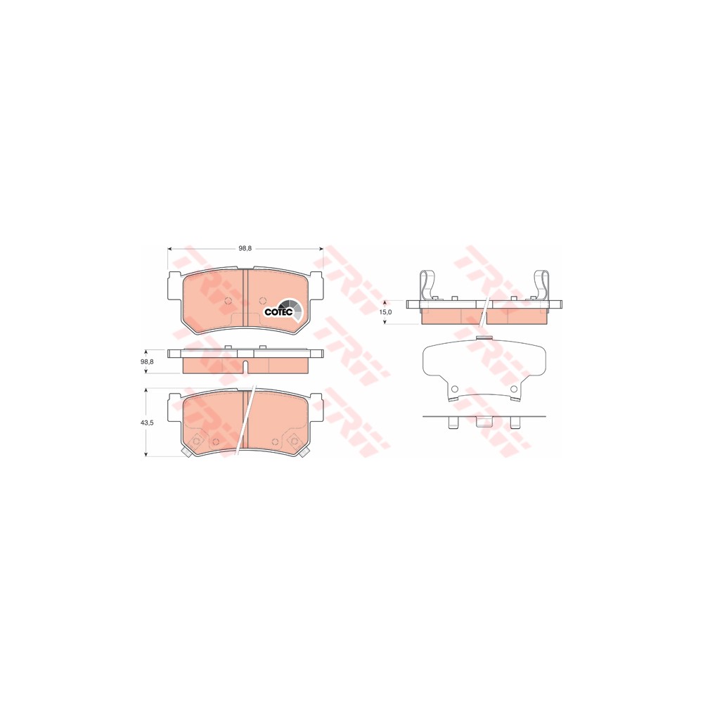 TRW COTEC Bremsbelagsatz, Scheibenbremse GDB3366