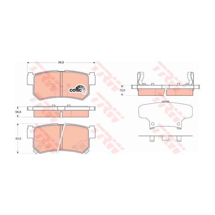 TRW COTEC Bremsbelagsatz, Scheibenbremse GDB3366