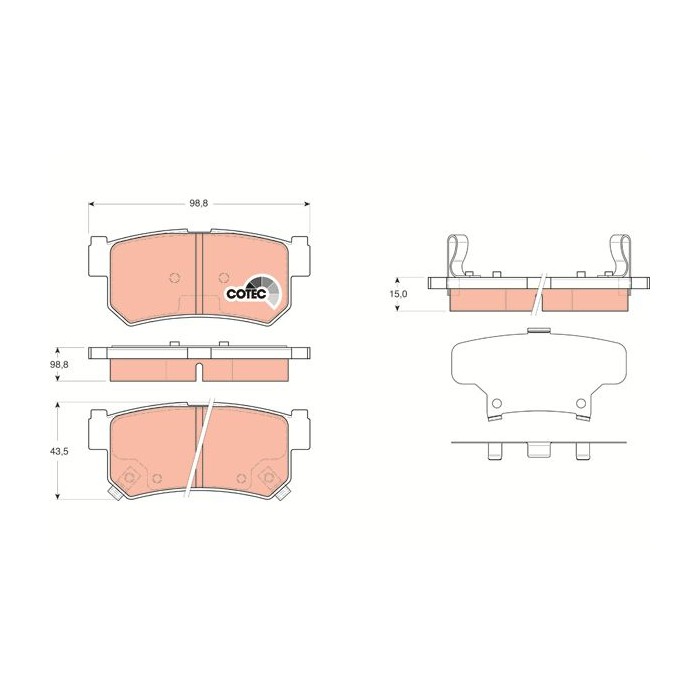 TRW COTEC Bremsbelagsatz, Scheibenbremse GDB3366