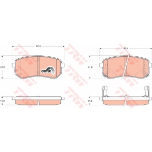 TRW COTEC Bremsbelagsatz, Scheibenbremse GDB3370