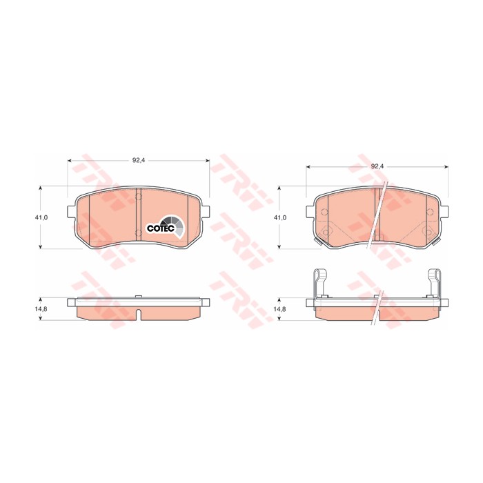 TRW COTEC Bremsbelagsatz, Scheibenbremse GDB3370