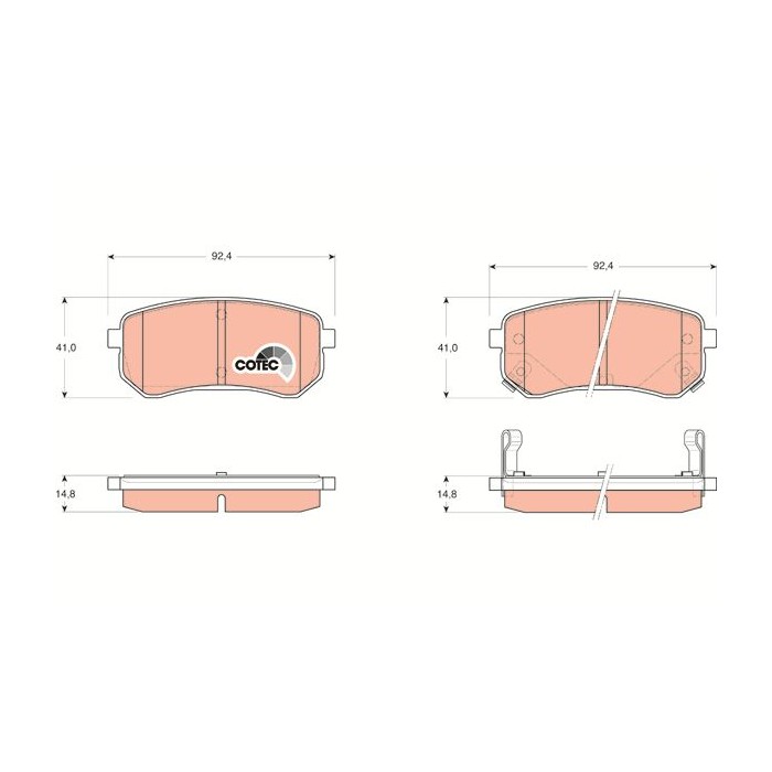 TRW COTEC Bremsbelagsatz, Scheibenbremse GDB3370