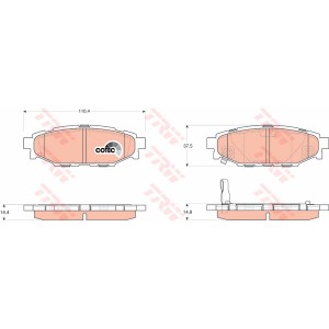 TRW COTEC Bremsbelagsatz, Scheibenbremse GDB3373