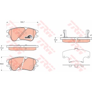 TRW COTEC Bremsbelagsatz, Scheibenbremse GDB3377