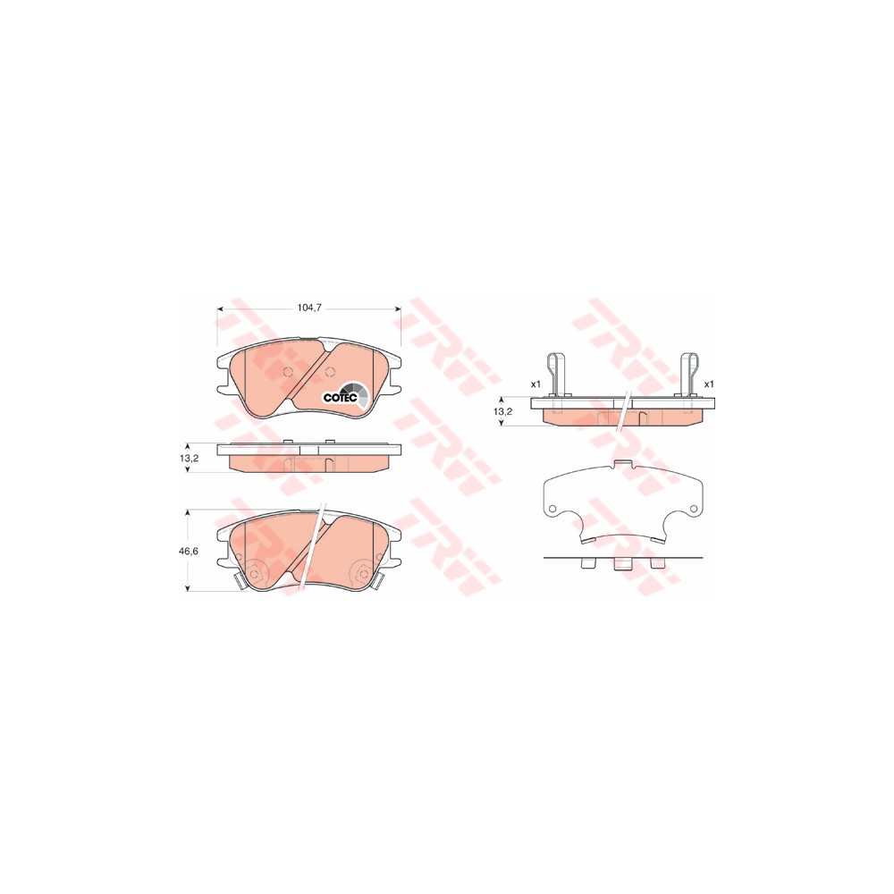 TRW COTEC Bremsbelagsatz, Scheibenbremse GDB3377