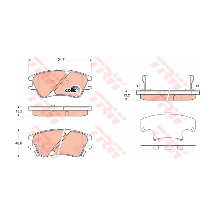 TRW COTEC Bremsbelagsatz, Scheibenbremse GDB3377