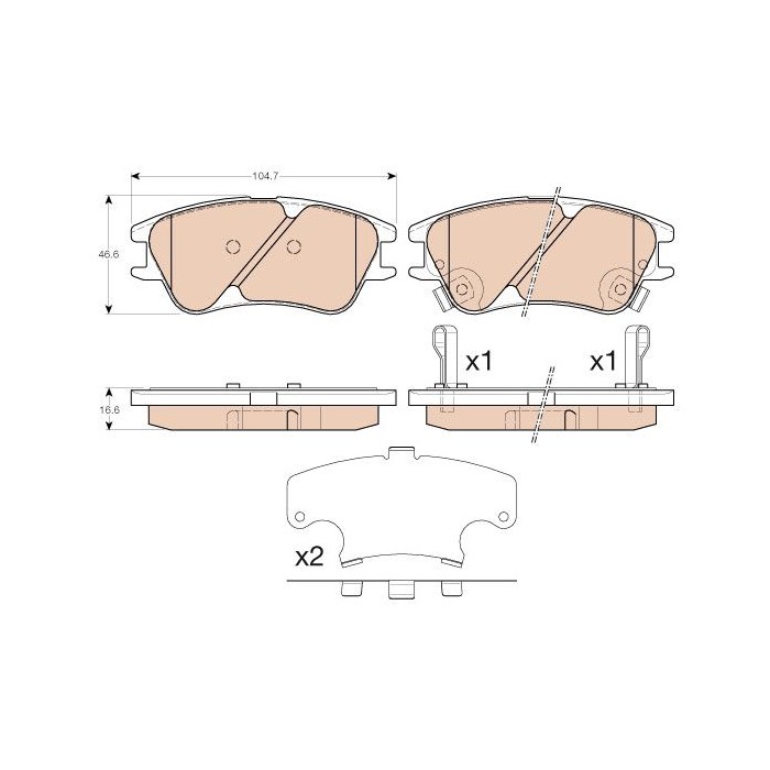 TRW COTEC Bremsbelagsatz, Scheibenbremse GDB3377