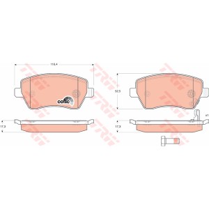 TRW COTEC Bremsbelagsatz, Scheibenbremse GDB3396