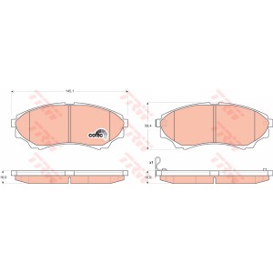 TRW COTEC Bremsbelagsatz, Scheibenbremse GDB3403