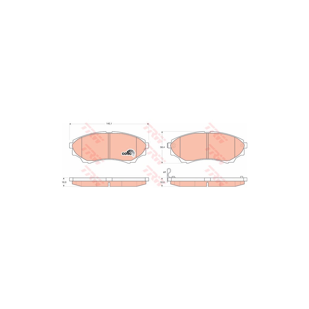 TRW COTEC Bremsbelagsatz, Scheibenbremse GDB3403