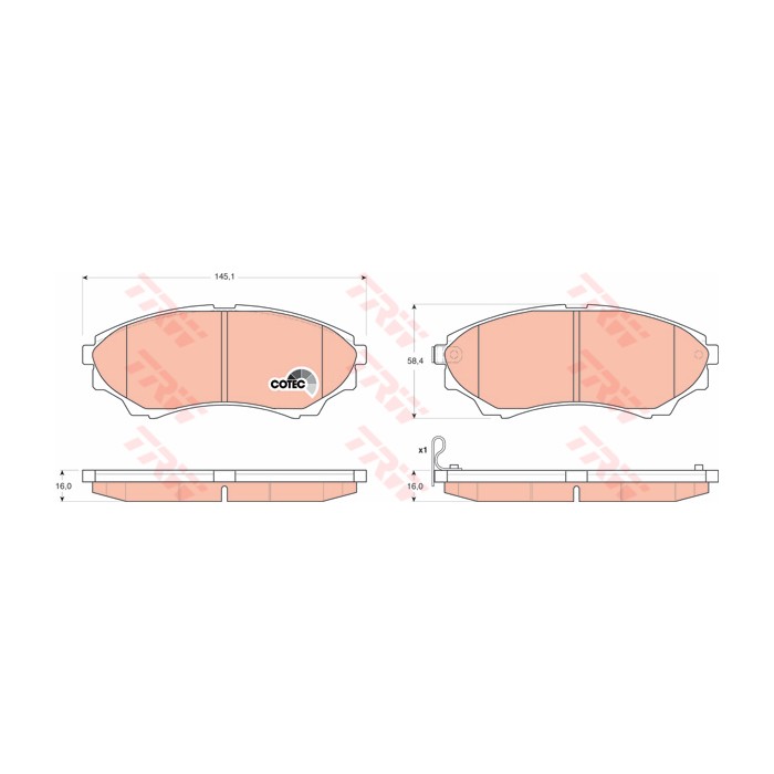 TRW COTEC Bremsbelagsatz, Scheibenbremse GDB3403