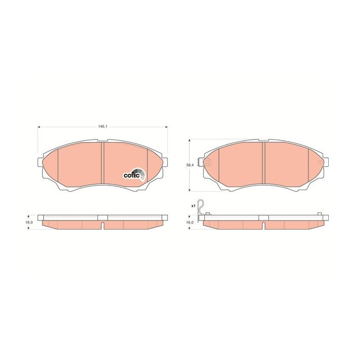 TRW COTEC Bremsbelagsatz, Scheibenbremse GDB3403