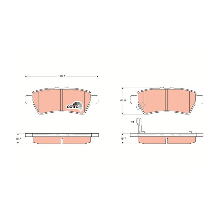 TRW COTEC Bremsbelagsatz, Scheibenbremse GDB3405