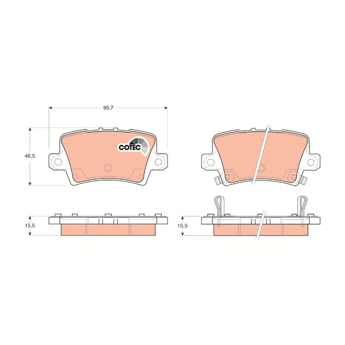 TRW COTEC Bremsbelagsatz, Scheibenbremse GDB3408