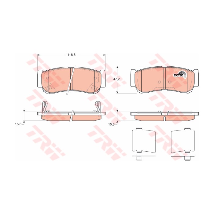 TRW COTEC Bremsbelagsatz, Scheibenbremse GDB3419