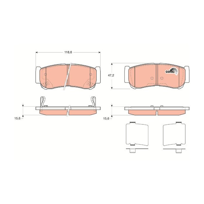TRW COTEC Bremsbelagsatz, Scheibenbremse GDB3419
