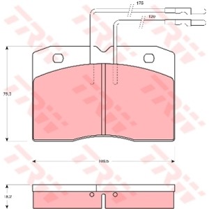 TRW Bremsbelagsatz, Scheibenbremse GDB343