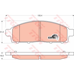 TRW COTEC Bremsbelagsatz, Scheibenbremse GDB3435