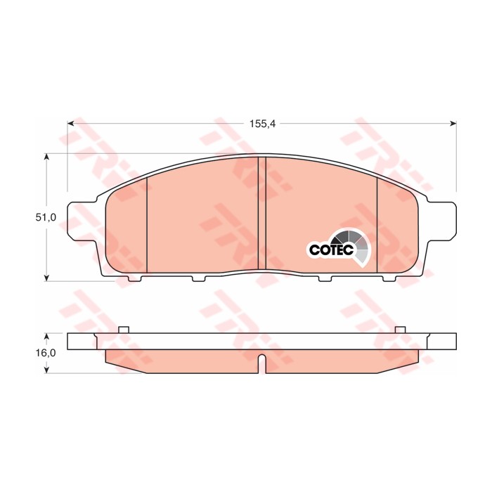TRW COTEC Bremsbelagsatz, Scheibenbremse GDB3435