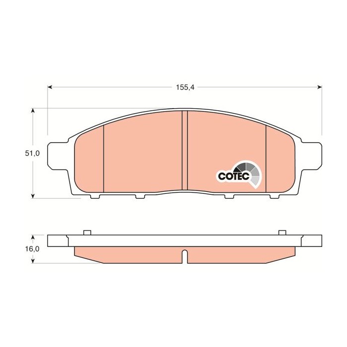 TRW COTEC Bremsbelagsatz, Scheibenbremse GDB3435