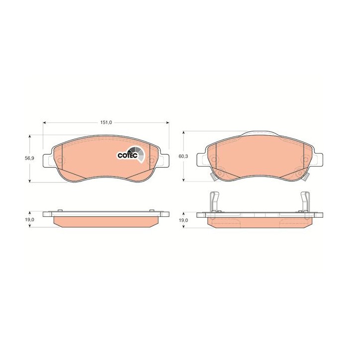 TRW COTEC Bremsbelagsatz, Scheibenbremse GDB3445